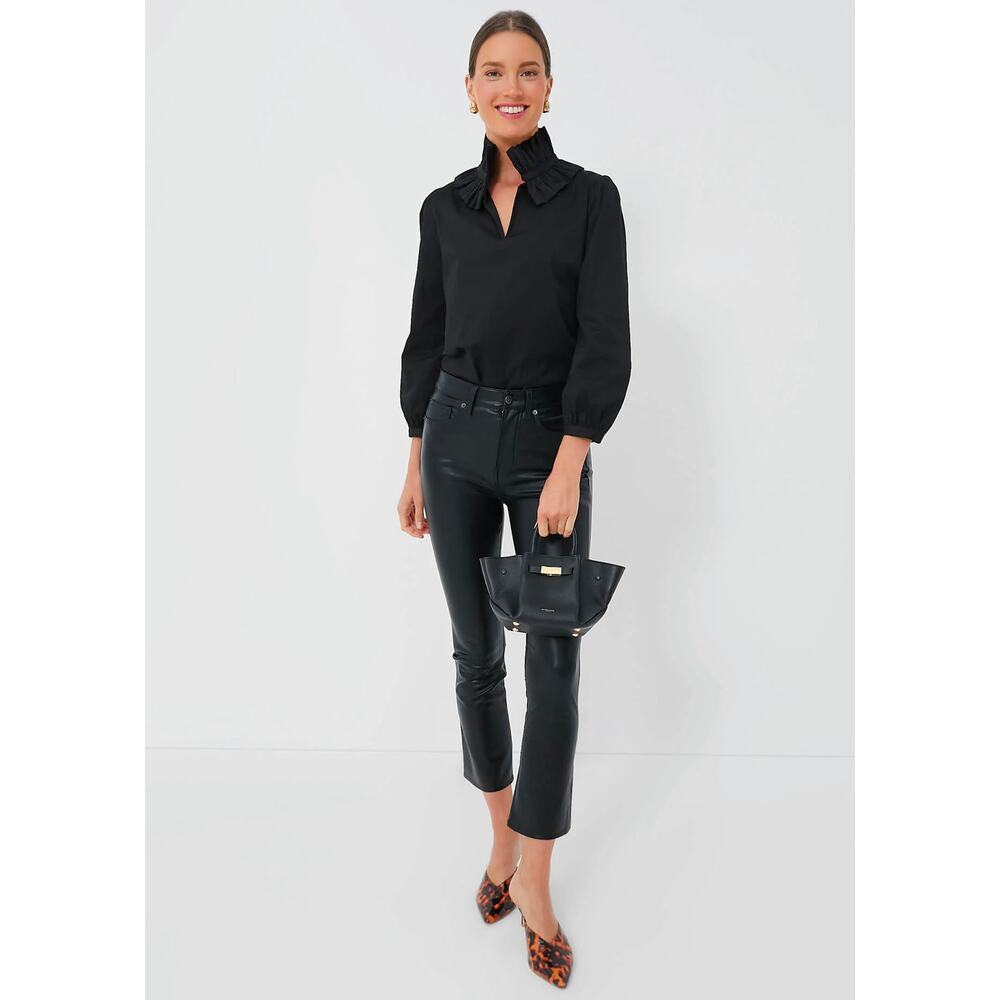 TUCKERNUCK Black Ruffle Neck Bouvier Blouse NWT Size XS - Picture 6 of 9